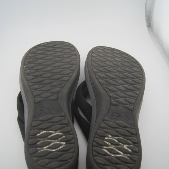 Clarks Womens Sz 8 Cloudsteppers Arla Kaylie Black Gray Flip Flops Sandals Slip - Picture 5 of 6
